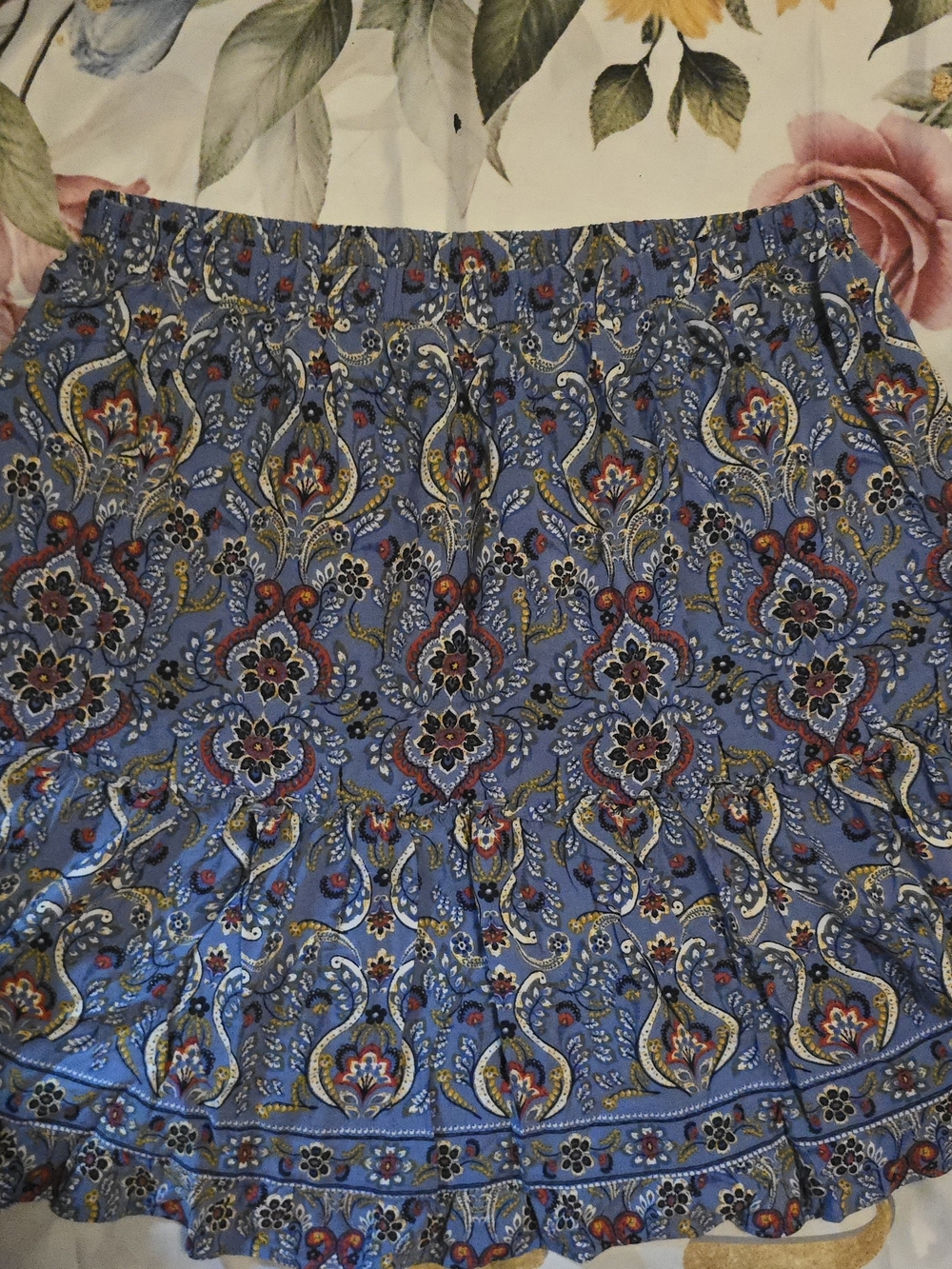 Blue Paisley Print Women’s Skirt